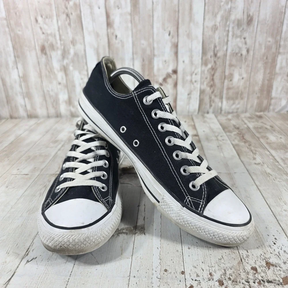 Converse Chuck Taylor All Star Low Top Black Canvas Sneakers Womens 12 Mens 10 - Picture 6 of 8